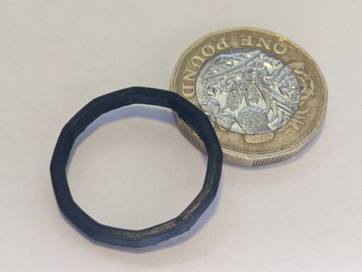 Black Ring Trolley Coin - Unique Pound Coin Style Fashion Jewellery Gift Present - Image 4