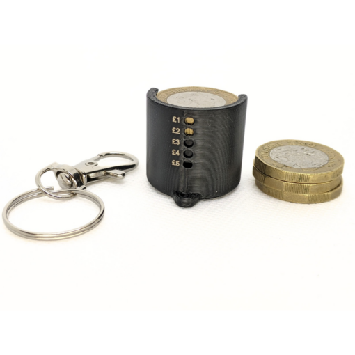 Spring Loaded £5 Pound Coin Dispenser Holder Stacker Key Chain - Image 4
