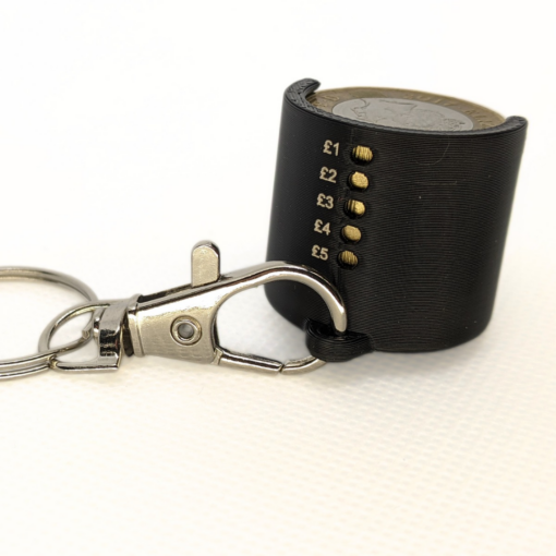 Spring Loaded £5 Pound Coin Dispenser Holder Stacker Key Chain - Image 14