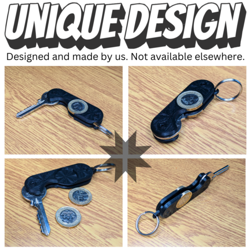 Locking Minimalist Key Holder with Dual £1 Coin Slots and Fidget Friendly - Image 6