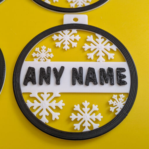 Personalised Christmas Bauble - Snowflake Design, Custom Name Ornament Gift - Image 4