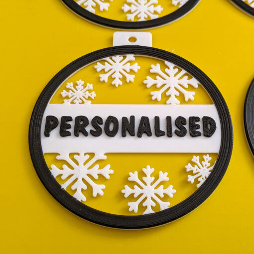 Personalised Christmas Bauble - Snowflake Design, Custom Name Ornament Gift - Image 6