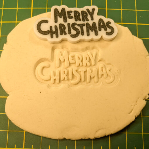 Merry Christmas Cookie Embosser Stamp - Fondant & Biscuit Stamping Tool, 5cm - Image 4