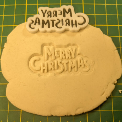 Merry Christmas Cookie Embosser Stamp - Fondant & Biscuit Stamping Tool, 5cm - Image 5