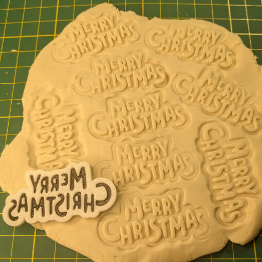 Merry Christmas Cookie Embosser Stamp - Fondant & Biscuit Stamping Tool, 5cm - Image 6