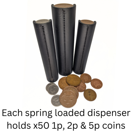1p, 2p & 5p Coin Holders | Spring-Release Coin Holder Dispenser Set | Compact & Unique - Image 4
