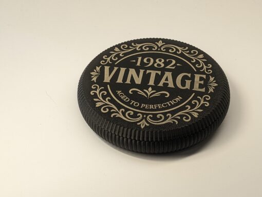 Personalised “Aged to Perfection” Coaster with Hidden Compartment – Custom Year Gift for Him or Dad - Image 4