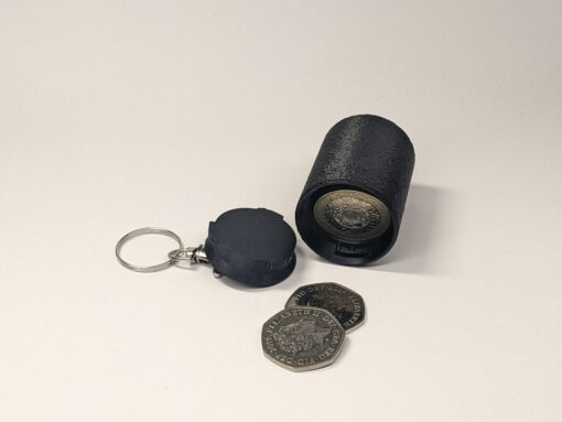 Twist Lock Coin Holder Keyring – £1 Coin Storage Capsule for Notes, Cash, EDC, Gifts - Image 5