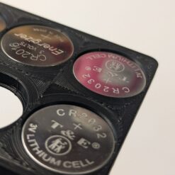 credit card battery holder with 8 CR2032 slots ultra close up