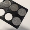 credit card battery holder with 8 CR2032 slots close up