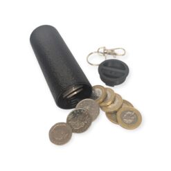 Twist Lock UK Coin Stash Tube Keyring – Tall 10cm Change & Note Storage